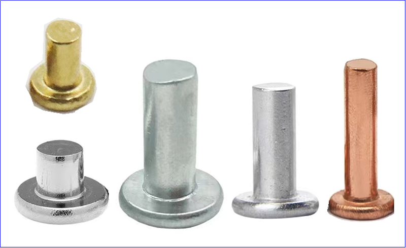 What are the common head type of a solid rivets?